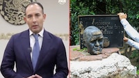 Denuncian ante la FGR a responsables y custodios de Los Pinos, por daños a estatua de Felipe Calderón