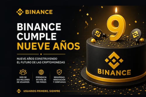 Binance cumple nueve años: casi la mitad de los holders de cripto en el mundo usan Binance y acelera su expansión más allá de las criptomonedas