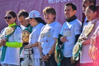 Edomex marca récord: Más de 50 mil personas en la Clase Nacional de Boxeo encabezada por Delfina Gómez