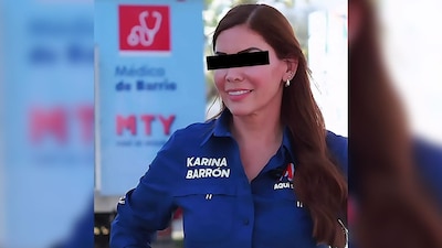 Karina Barrón, Secretaria de Desarrollo Humano e Igualdad Sustantiva de Monterrey, fue detenida por falsedad de declaraciones antes las autoridades.