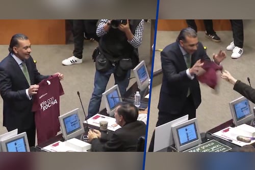 VIDEO: Luis Armando Melgar, del Verde, ‘provoca’ a Noroña y lo reta a ponerse la playera ‘Yo con Rocha’