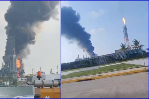 Otra vez Dos Bocas: Reportan un incendio en la bodega de coque en la refinería Olmeca