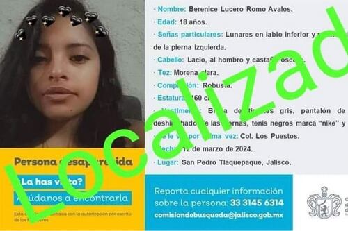 Hallan con vida a Lucero Berenice Romo, fundadora del colectivo Jóvenes Buscadores