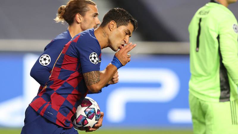 Luis Suárez rompió la mala racha de no anotar fuera del Camp Nou en UEFA Champions League
