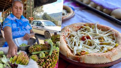 Pizza de flor de maguey con pulque: Así hacen este platillo único en el Estado de México