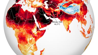 El mundo ‘se cocina’: NASA muestra mapa de los países más calientes por la ola de calor
