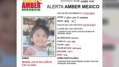 María Julia Bolaños, de 1 año, desapareció en Bahía de Banderas, Nayarit